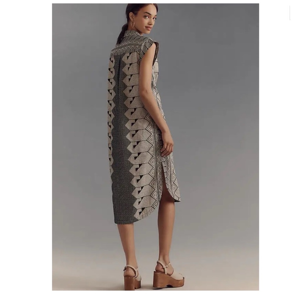 NWT Anthropologie Maeve The Lillian Button-Front Cotton Midi Dress, L - Picture 5 of 13